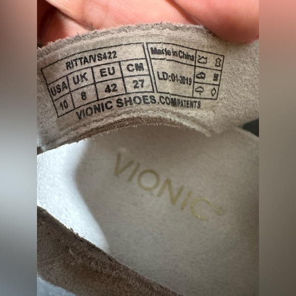 Vionic Ritta Light Grey Suede Gladiator Adjustable Strap Sandals Size 10 - Picture 5 of 6